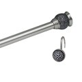 Safari Satin Nickel Rod and Hook Set