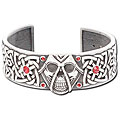 Pewter Celtic Skull Cuff Bracelet