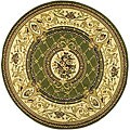 Lyndhurst Collection Traditional Sage/ Ivory Rug (8' Round)