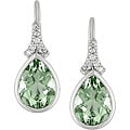 Get Green Hookah Info Here Sterling Silver Green Amethyst and Diamond Earrings
