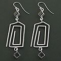 Silver Iolite Geometric Dangle Earrings (India)