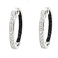 Sterling Silver Inside-out Sapphire Hoop Earrings