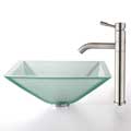 Kraus Aquamarine Frosted Sink/ Aldo Stainless Steel Faucet