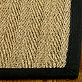 Hand-woven Diamonds Natural/ Black Seagrass Rug (4' x 6')