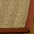 Hand-woven Diamonds Natural/ Red Seagrass Rug (4' x 6')