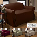 TexStyle Peachskin Microfiber Suede 68-inch One-piece Loveseat Slipcover