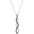 Sterling Silver Black Diamond Accent Infinity Necklace