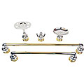 Moen Chrome with Polished Brass 5-piece Bath Accessory Set