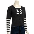 Elio Women's Long-sleeve Black and White Sweater