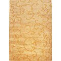 Hand-tufted Alexa Pino Collection Scroll Vines Gold Rug (7'6 x 9'6)