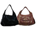 Amerileather Valencia Python Large Leather Shoulder Bag