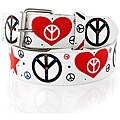 Women's Peace, Stars and Hearts Faux Leather Belt