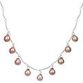 Charming Life Sterling Silver Pink Pearl Drop Necklace (6-6.5 mm)