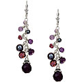 Charming Life Sterling Silver Amethyst/ Crystal Fringe Earrings