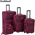 Great deals for Pink Gum Rockland Black/Pink Dot 4-piece Expandable Luggage Set