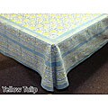 Fair Trade Yellow Tulip Table Cover and Napkin Set (India)