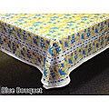 Fair Trade Blue Bouquet Table Cover and Napkin Set (India)