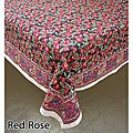Fair Trade Red Rose Table Covers and Matching Napkin Set (India)