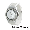 Geneva Women's 'Platinum' Cubic Zirconia Accent Metal Watch