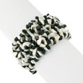 Stonique Creations Black Onyx and White Mother of Pearl Chip Multi-row Bracelet