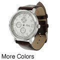 Geneva Platinum Men's Faux Leather Strap Watch