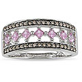 10k Gold Pink Sapphire and 1/6ct TDW Brown Diamond Ring