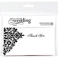 Damask Flocked Thank You Cards and Envelopes (Set of 12)