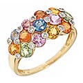 Dyach 14k Yellow Gold Multi-colored Sapphire and Diamond Ring