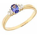 Dyach 14k Yellow Gold Tanzanite and 1/10ct TDW Diamond Ring