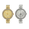 Geneva Platinum Peace Sign Cuff Watch