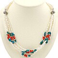 Pearl Coral 4-strand Necklace (Thailand)