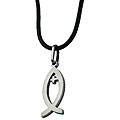 Stainless Steel Fish and Cross Necklace