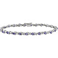 Sterling Silver Tanzanite Tennis-style Bracelet