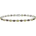 Sterling Silver Citrine and Garnet Bracelet