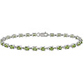 Sterling Silver Green Peridot Bracelet
