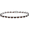 Sterling Silver Garnet and White Topaz Bracelet