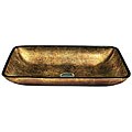 Vigo Rectangular Atlantis Glass Vessel Sink