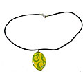 Green Motion Fused Glass Necklace (Chile)