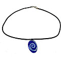 Blue Swirl Fused Glass Necklace (Chile)