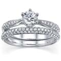 18k Gold 1ct TDW EGL-certified Diamond Bridal Set (H-I, SI1-SI2)