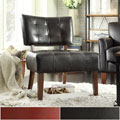 Charlotte Faux Leather Armless Occasional Chair