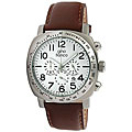Gino Franco Men's Round Chronograph Stainless Steel Case Watch