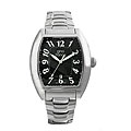 Gino Franco Men's Stainless Steel Black Dial Watch