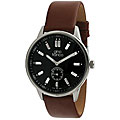 Gino Franco Men's Genuine Leather Strap Watch