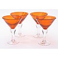 Certified International Orange Bubble 8-oz Martini Glasses (Set of 8)