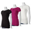 Ci Sono by Adi Junior's Short-sleeve Cable Knit Sweater