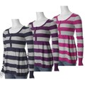 CiSono by Adi Junior's Striped Babydoll Sweater