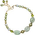Charming Life 14k Goldfill Spring Green Kyanite/ Pearl Bracelet