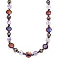 Marissa by Zoe B 14k Gold Coin Pearl/ Amethyst Necklace (9.76 mm)