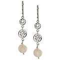 Marissa by Zoe B Silver Pearl/ Cubic Zirconia Earrings (10 mm)